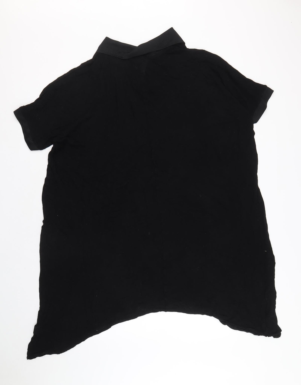 Zara Womens Black Polyester Shirt Dress Size M Collared Pullover