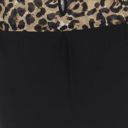 SheIn Womens Black Geometric Polyester Basic Blouse Size M Round Neck