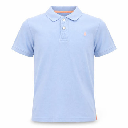 Rebel Boys Blue Cotton Basic Polo Size 11-12 Years Collared Button