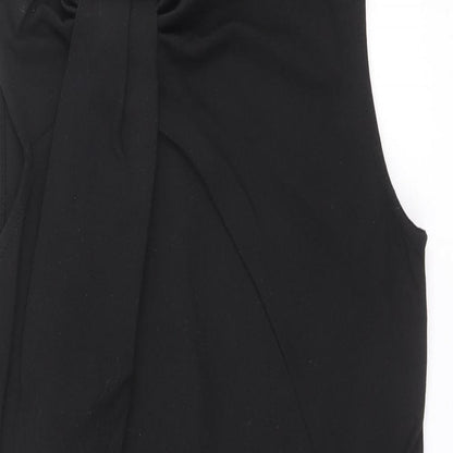 Topshop Womens Black Polyamide A-Line Size 10 Round Neck Pullover