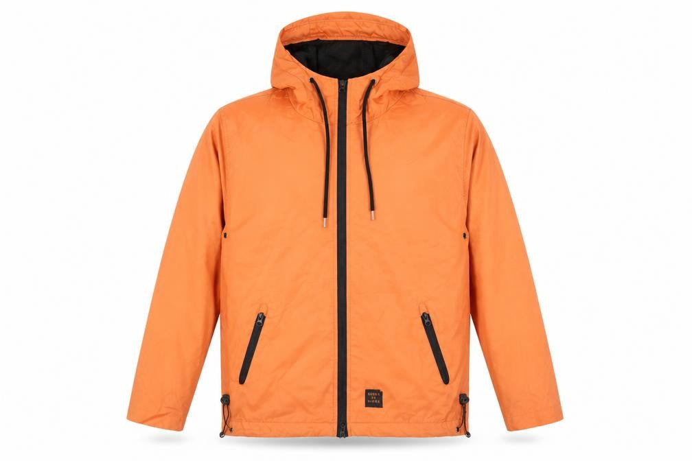 Mens UK Size S Serge Denimes Orange Windbreaker Coat
