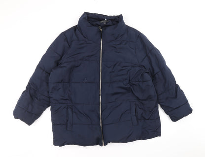 Womens UK Size 18 Love Coats Blue Quilted Coat