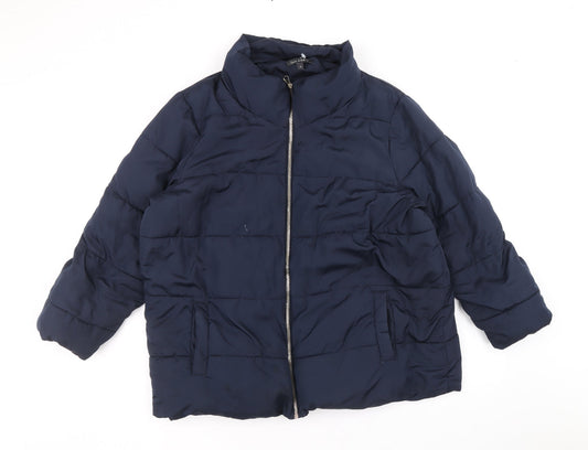 Womens UK Size 18 Love Coats Blue Quilted Coat