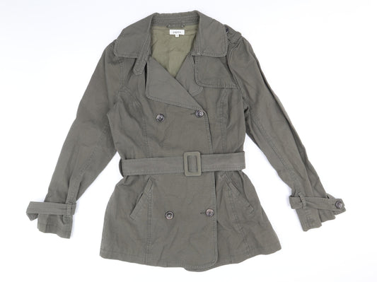 Papaya Womens Brown Trench Coat Coat Size 12 Buckle