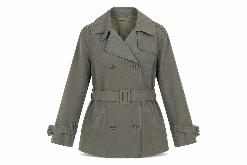 Womens UK Size 12 Papaya Brown Trench Coat