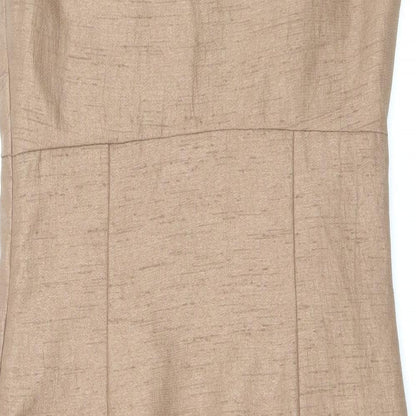 NEXT Womens Brown Polyester Sheath Size 8 Scoop Neck Zip