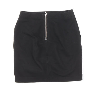 New Look Girls Black Polyester Straight & Pencil Skirt Size 12 Years Regular Zip