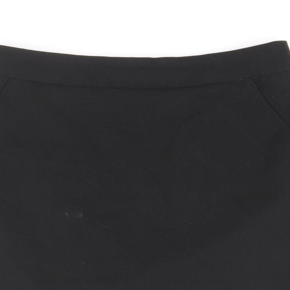 New Look Girls Black Polyester Straight & Pencil Skirt Size 12 Years Regular Zip