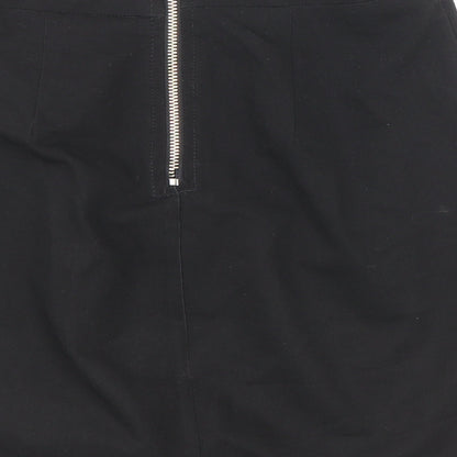 New Look Girls Black Polyester Straight & Pencil Skirt Size 12 Years Regular Zip