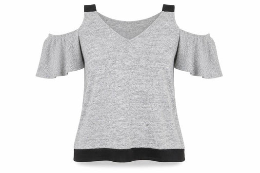 Womens UK Size 12 Lipsy Grey Basic T-Shirt