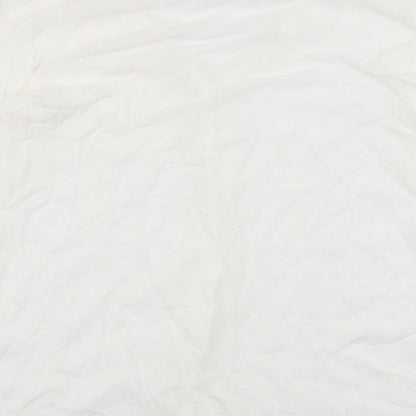 VERO MODA Womens White Viscose Basic Button-Up Size L V-Neck