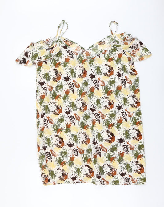 SheIn Womens Multicoloured Floral Polyester A-Line Size L V-Neck Pullover