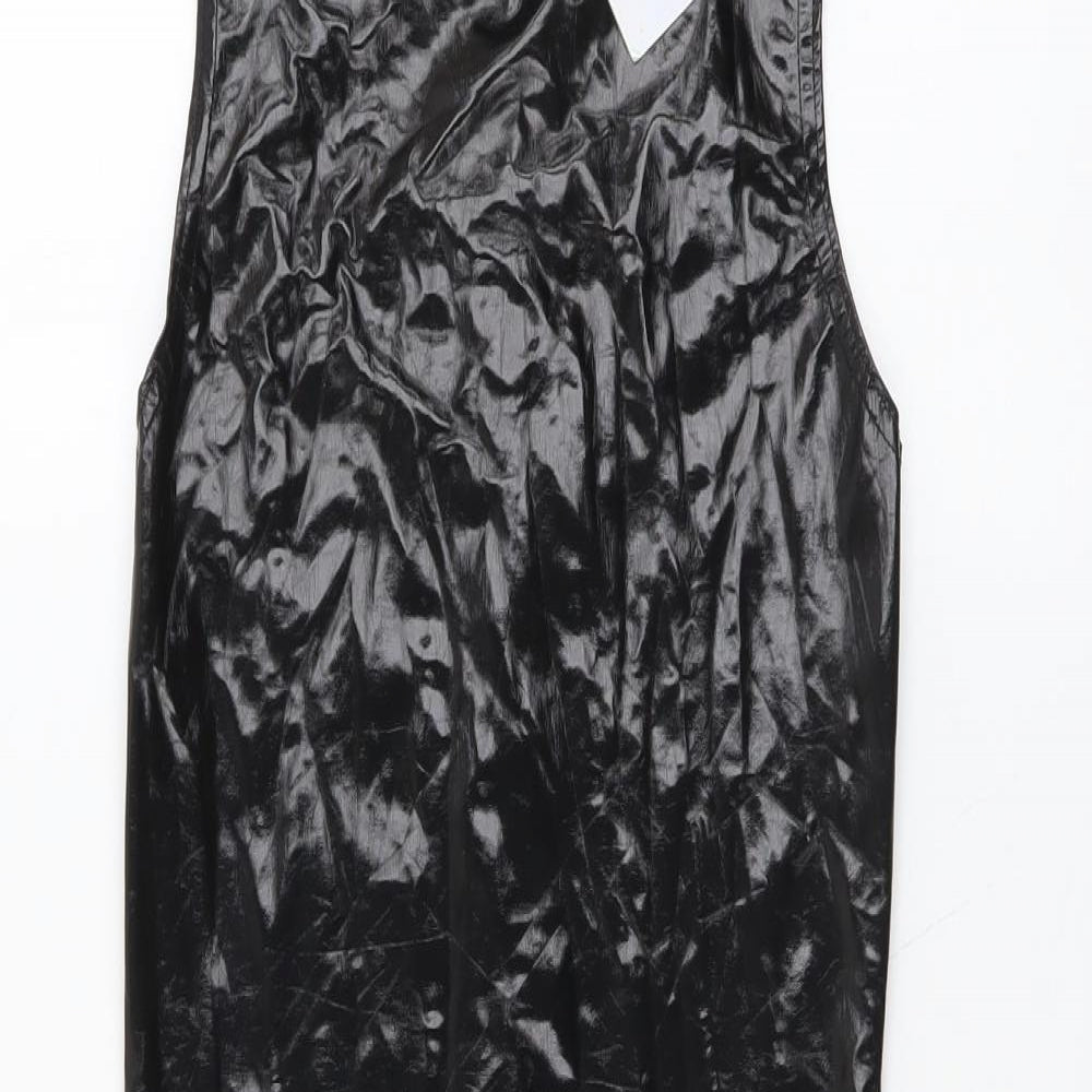 Missguided Womens Black Polyester Bodycon Size 8 Mock Neck Zip