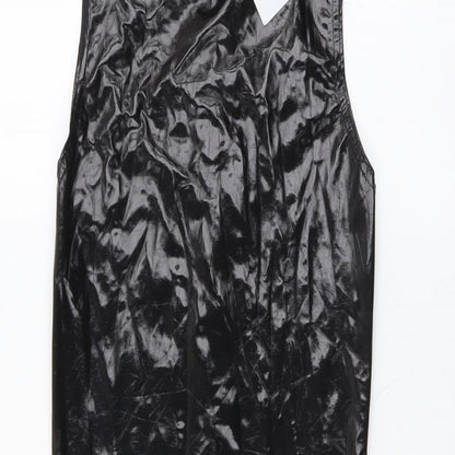 Missguided Womens Black Polyester Bodycon Size 8 Mock Neck Zip