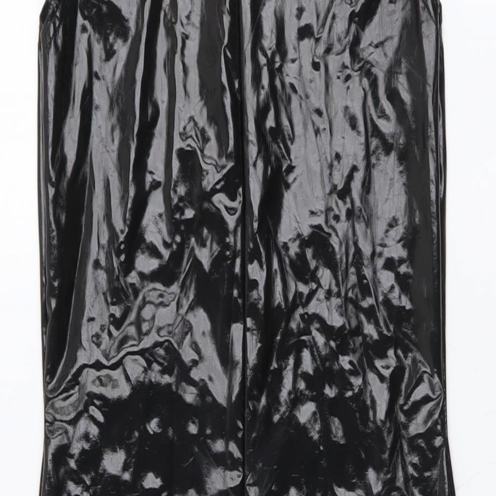 Missguided Womens Black Polyester Bodycon Size 8 Mock Neck Zip