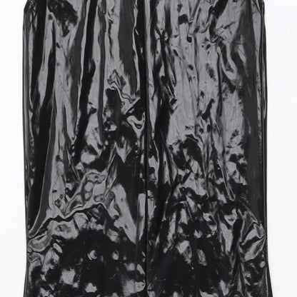 Missguided Womens Black Polyester Bodycon Size 8 Mock Neck Zip