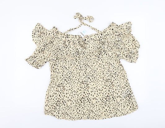 Womens UK Size 14 PEP&CO Beige Basic Blouse