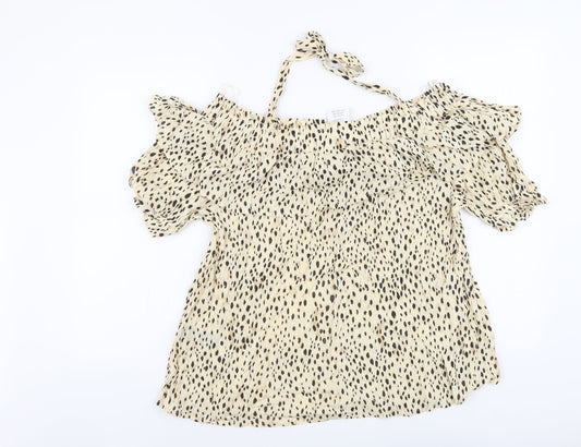 Womens UK Size 14 PEP&CO Beige Basic Blouse