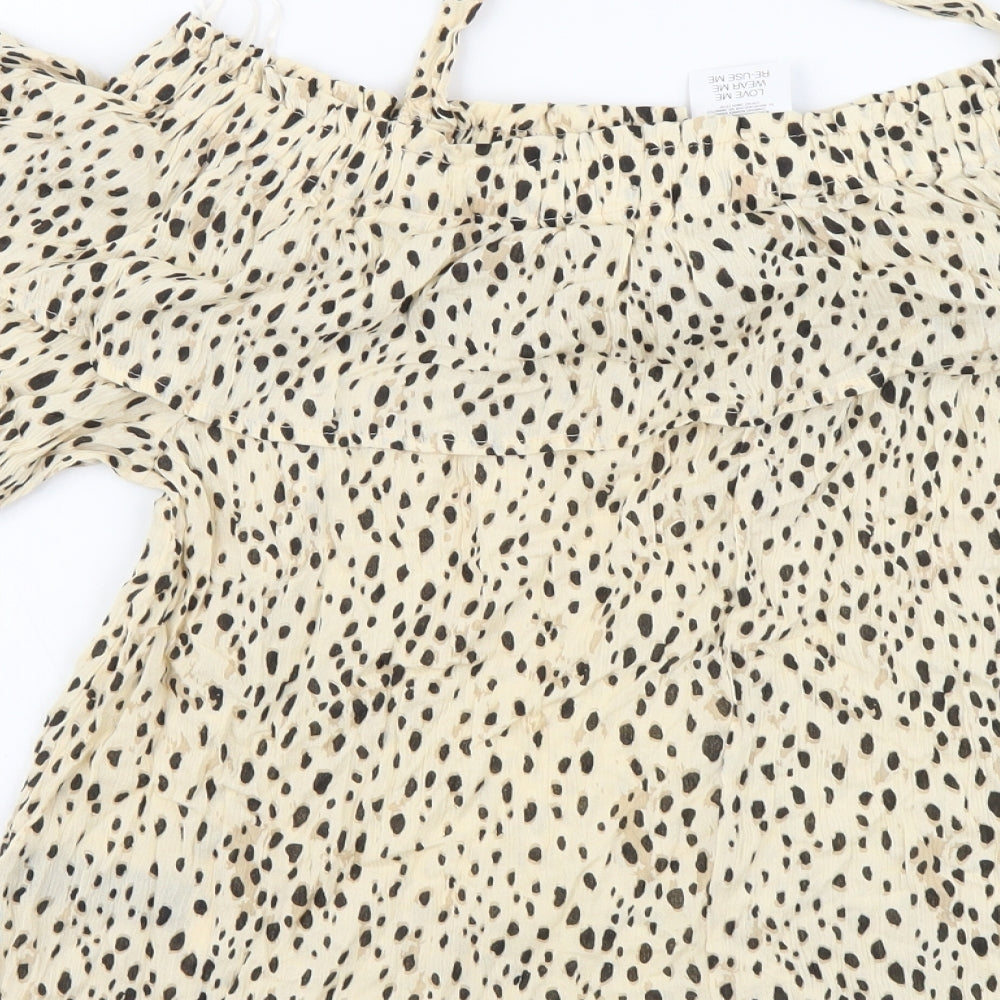 Womens UK Size 14 PEP&CO Beige Basic Blouse