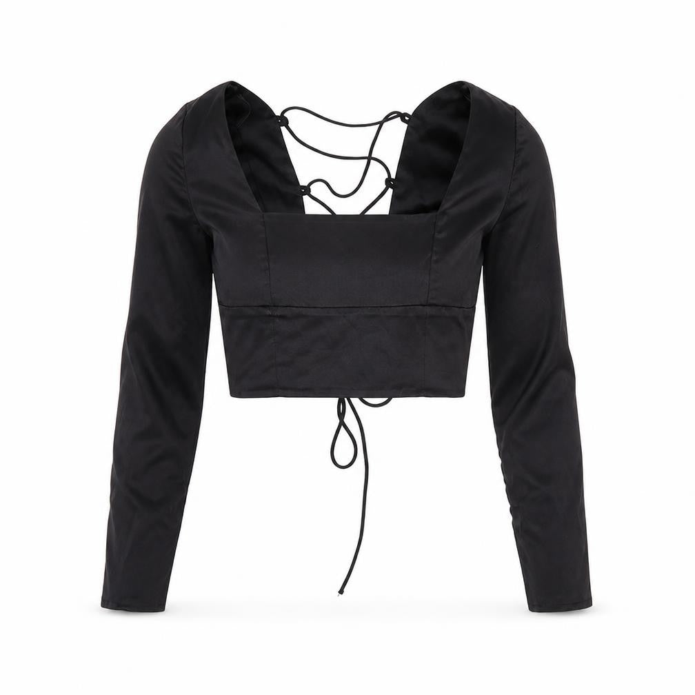 Womens UK Size S Zara Black Cropped T-Shirt