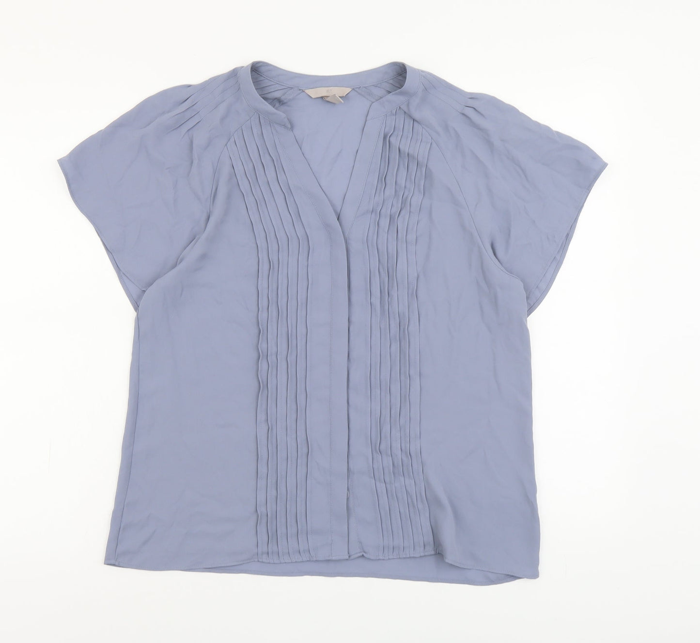 Womens UK Size M H&M Blue Basic Blouse