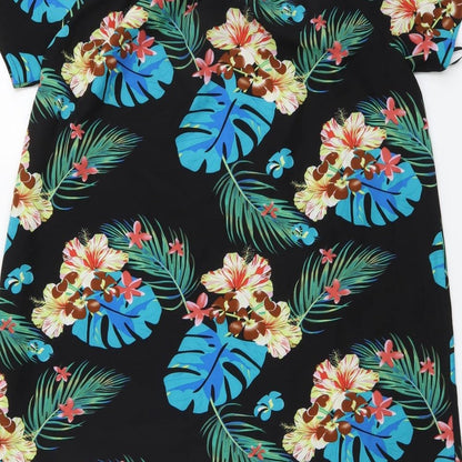 SheIn Womens Multicoloured Floral Polyester Basic Blouse Size L Boat Neck - Tropical Print