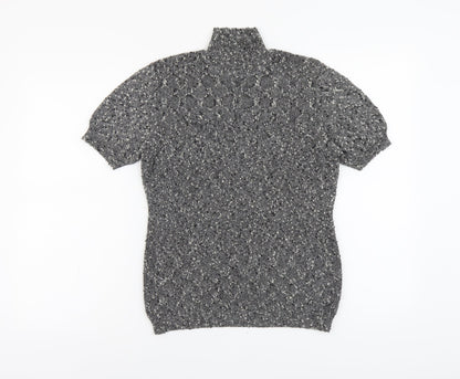 Womens UK Size M Planet Grey Basic T-Shirt