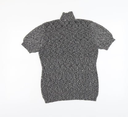 Womens UK Size M Planet Grey Basic T-Shirt