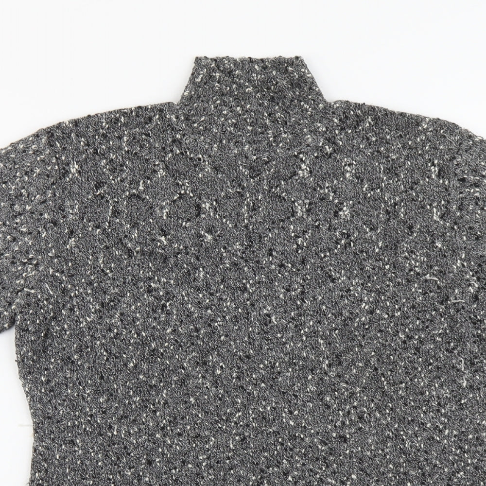 Womens UK Size M Planet Grey Basic T-Shirt