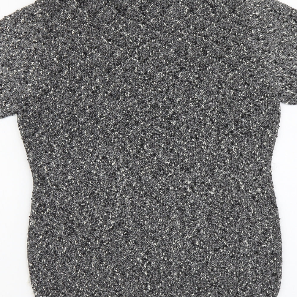Womens UK Size M Planet Grey Basic T-Shirt