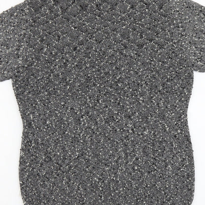 Womens UK Size M Planet Grey Basic T-Shirt