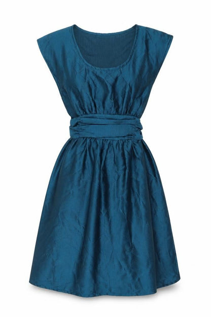 H&M Womens Blue Polyester Ball Gown Size 8 Scoop Neck Pullover