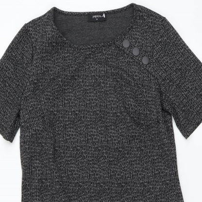 Papaya Womens Grey Polyester A-Line Size 10 Round Neck Pullover