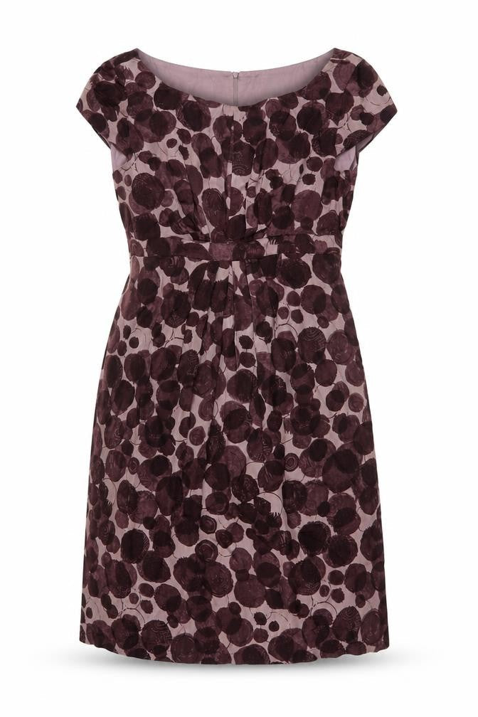Great Plains Womens Purple Geometric Viscose A-Line Size L Scoop Neck Zip