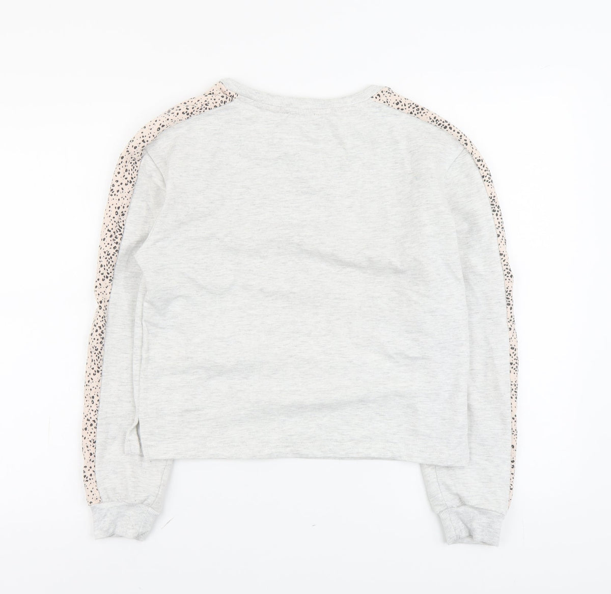 New Look Womens Grey Cotton Pullover Sweatshirt Size 8 Pullover