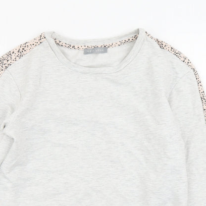 New Look Womens Grey Cotton Pullover Sweatshirt Size 8 Pullover