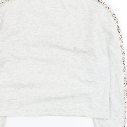 New Look Womens Grey Cotton Pullover Sweatshirt Size 8 Pullover