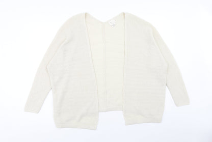 Andrea Jovine Womens Ivory V-Neck Viscose Cardigan Jumper Size S