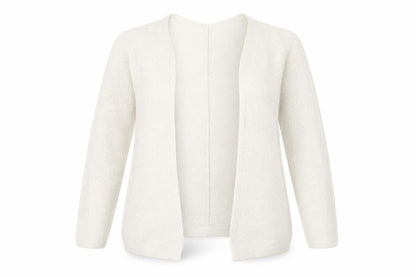 Andrea Jovine Womens Ivory V-Neck Viscose Cardigan Jumper Size S