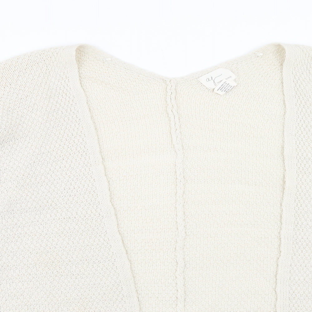 Andrea Jovine Womens Ivory V-Neck Viscose Cardigan Jumper Size S