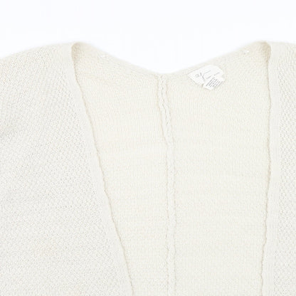 Andrea Jovine Womens Ivory V-Neck Viscose Cardigan Jumper Size S