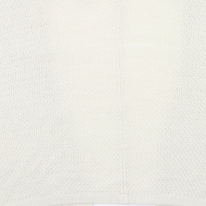 Andrea Jovine Womens Ivory V-Neck Viscose Cardigan Jumper Size S
