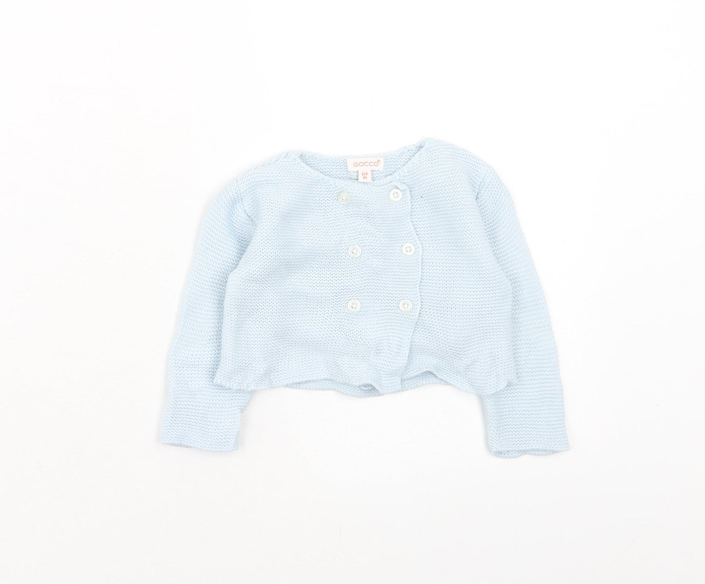 GOCCO Boys Blue Acrylic Cardigan Jumper Size 6-9 Months Button