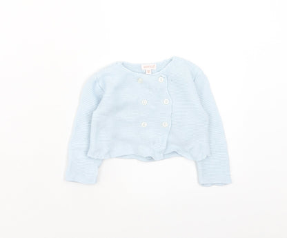 GOCCO Boys Blue Acrylic Cardigan Jumper Size 6-9 Months Button