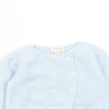 GOCCO Boys Blue Acrylic Cardigan Jumper Size 6-9 Months Button