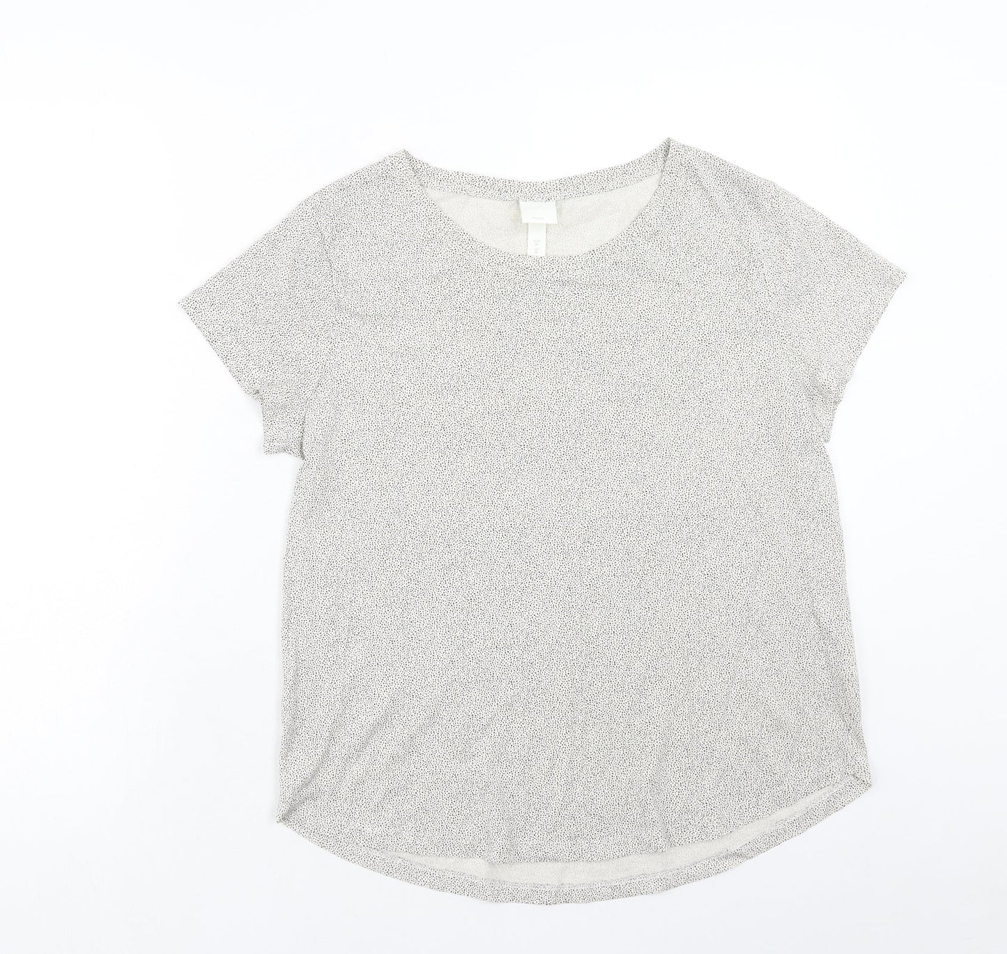 Womens UK Size M H&M Beige Basic T-Shirt