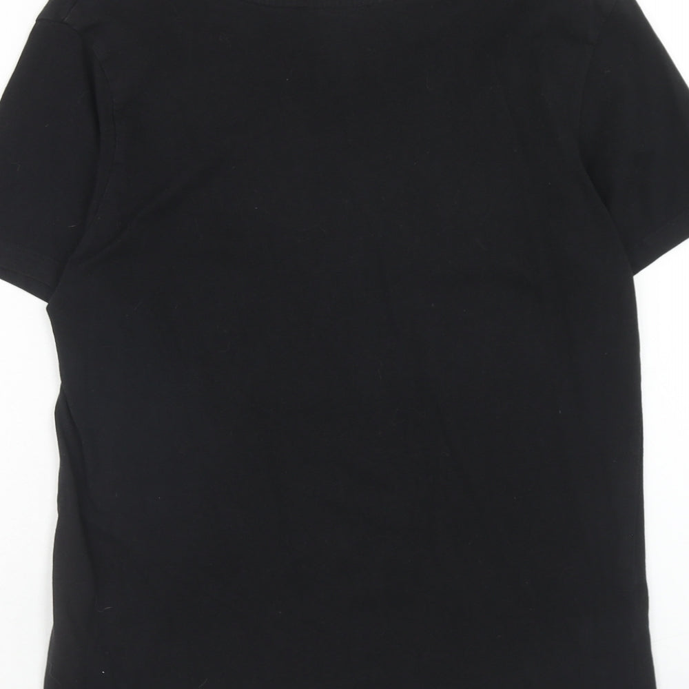 FOREVER 21 Womens Black Cotton Basic T-Shirt Size M Round Neck