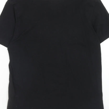 FOREVER 21 Womens Black Cotton Basic T-Shirt Size M Round Neck