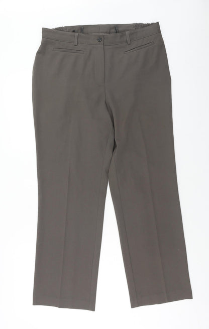 Womens UK Size 16 Preworn Regular Fit  Brown Trousers