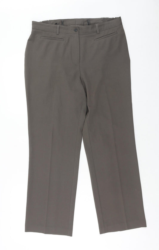 Womens UK Size 16 Preworn Regular Fit  Brown Trousers